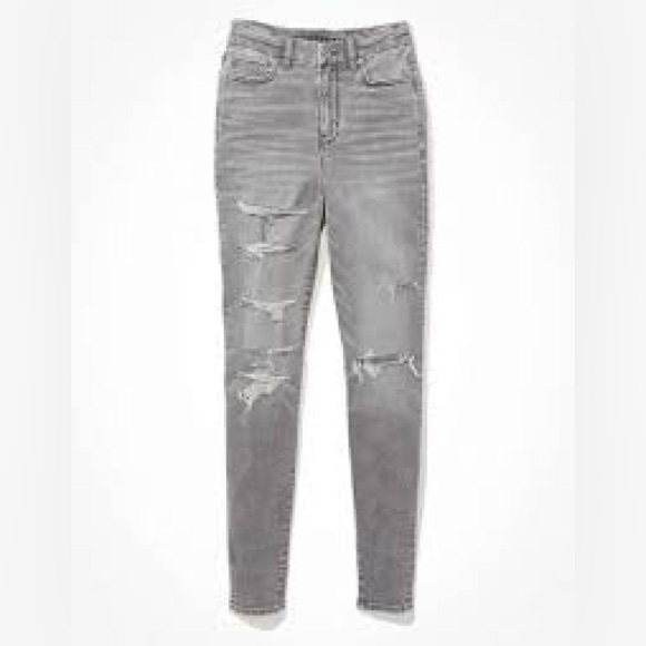 American Eagle Outfitters Denim - American Eagle Next Level Stretch Hi Rise Jeggings Ripped Gray Size 2‎  Regular